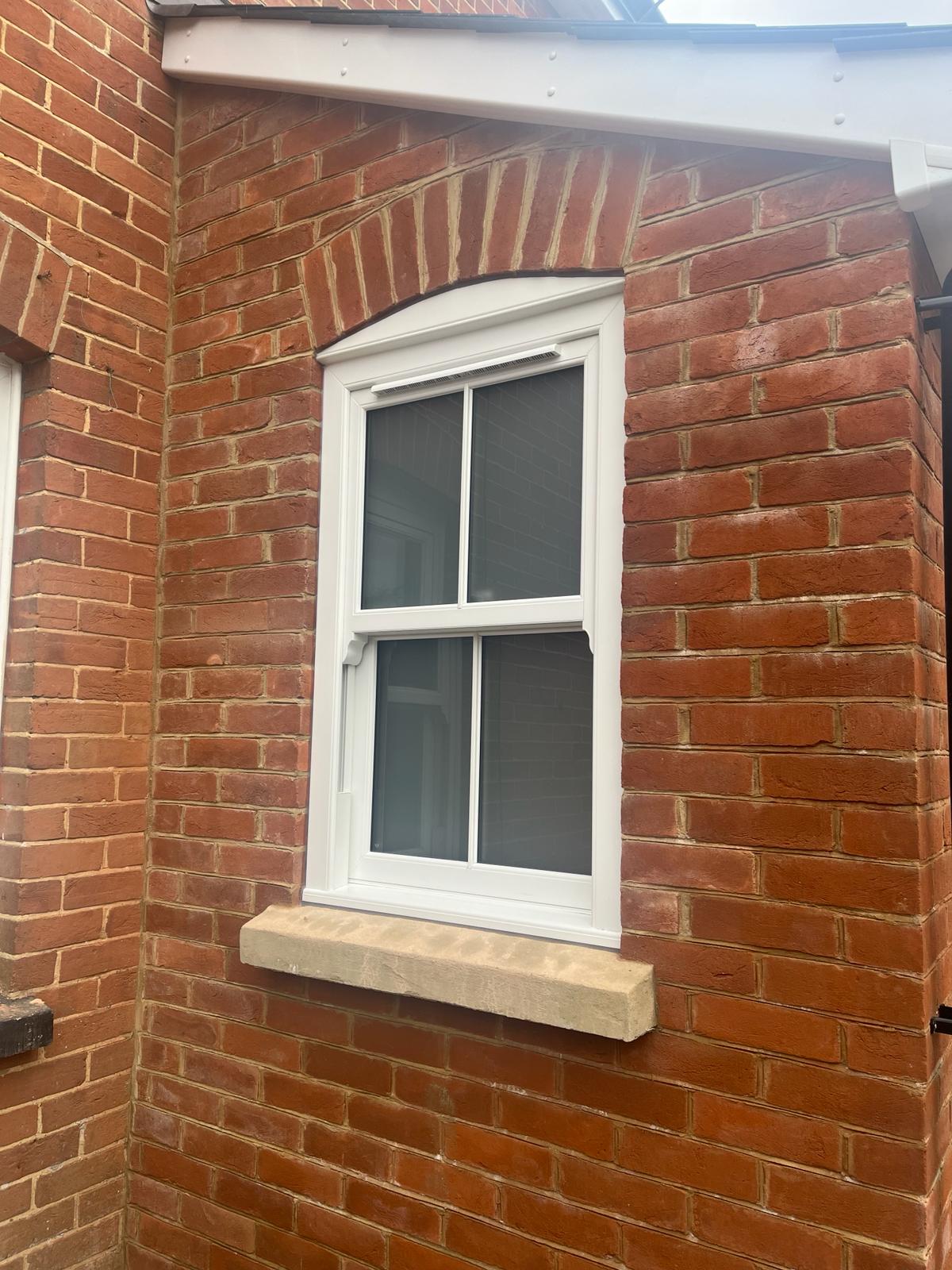 Vertical Sliding Sash Window uPVC with Sash Horns