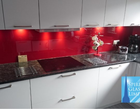 Glass Splashbacks Kitchen-red