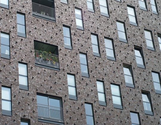 Architectural background of a modern apartment building in groningen Netherlands